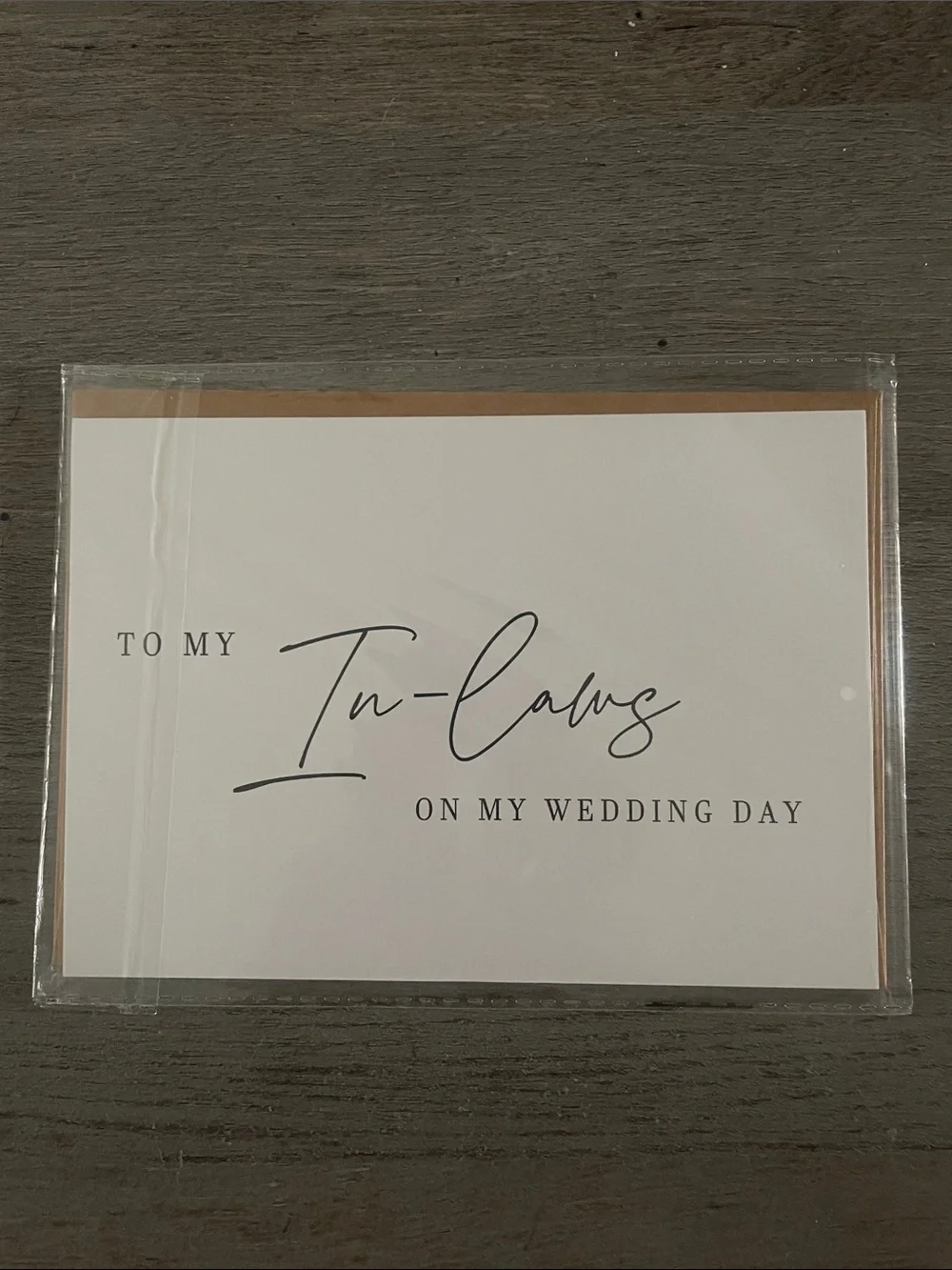 To My In-Laws Wedding Card with Brown Envelope